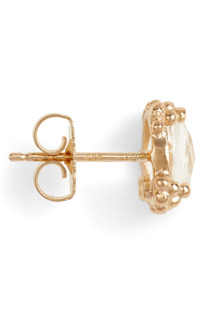 Anzie Dewdrop White Topaz Stud Earrings, Alternate, color, Gold/ White Topaz