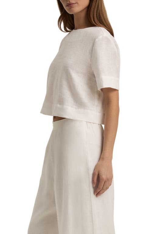 Shop Favorite Daughter The Easy Breezy Linen Crop T-shirt In Bright White