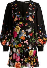 Alice + Olivia Irene Floral Long Sleeve Minidress