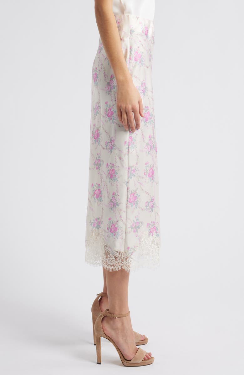LoveShackFancy Malina Floral Lace Hem Skirt, Alternate, color,