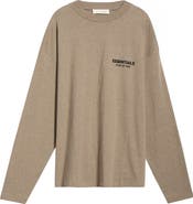 Fear of God Essentials Classic Fit Long Sleeve Cotton Logo T-Shirt