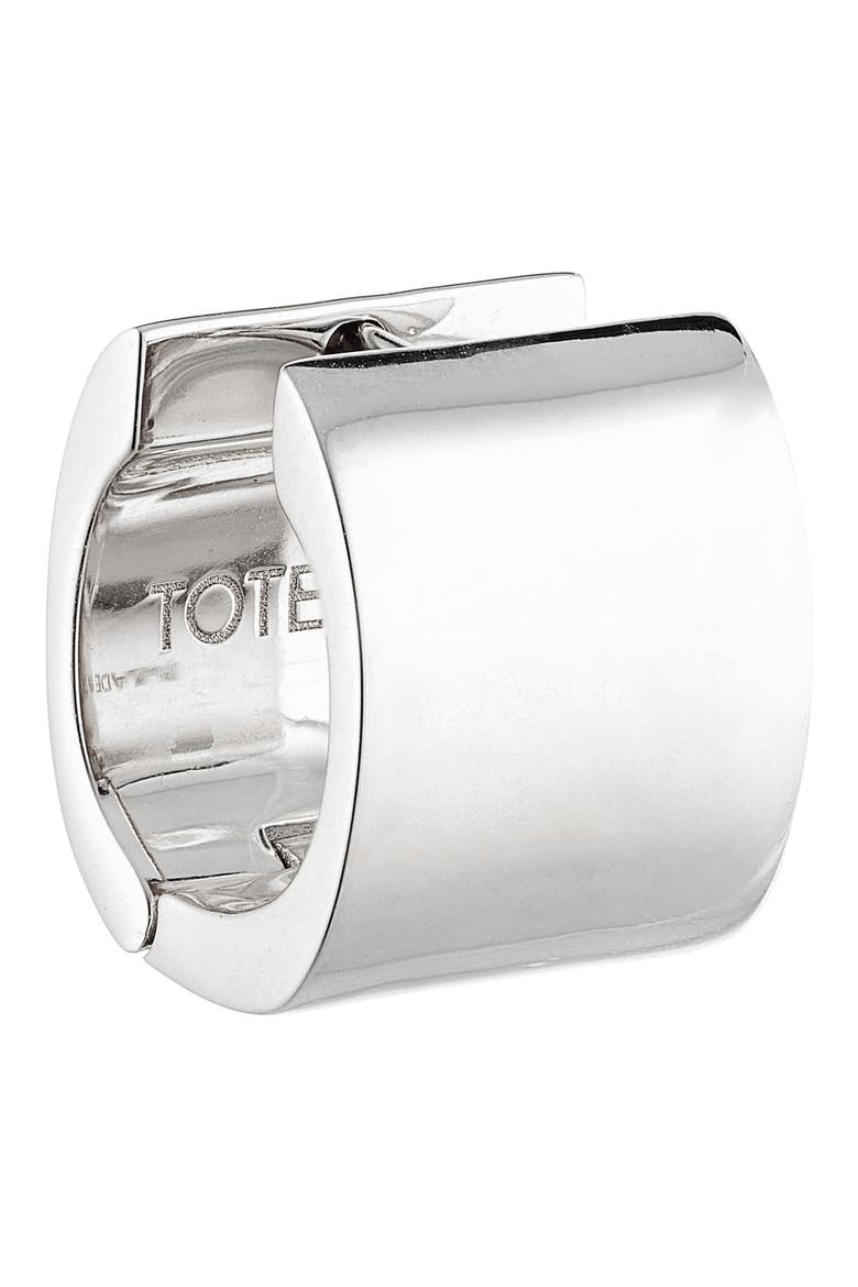 Petite Signature Hoop Earrings, Alternate, color, SILVER