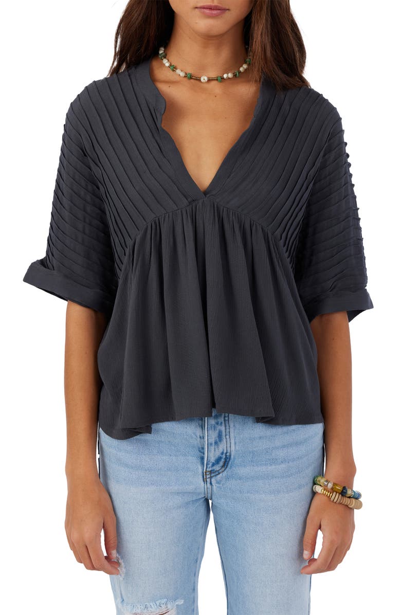O
Neill Kendal Pintuck Pleat Top, Main, color, 
