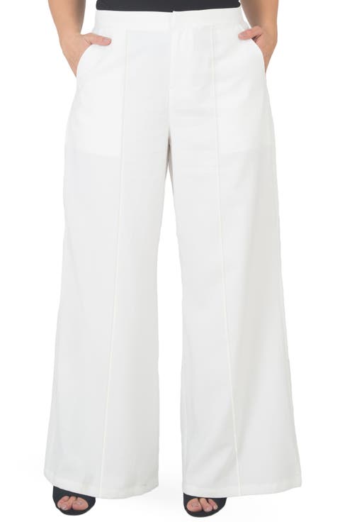 High Waist Wide Leg Pants (Plus Size)