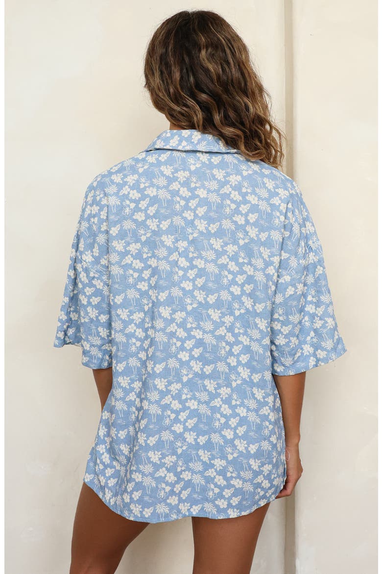 Hawaii Button-Up Top, Alternate, color, Ocean Spray