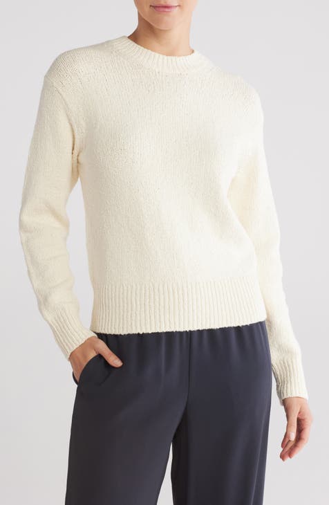 Rib Drop Shoulder Crewneck Sweater