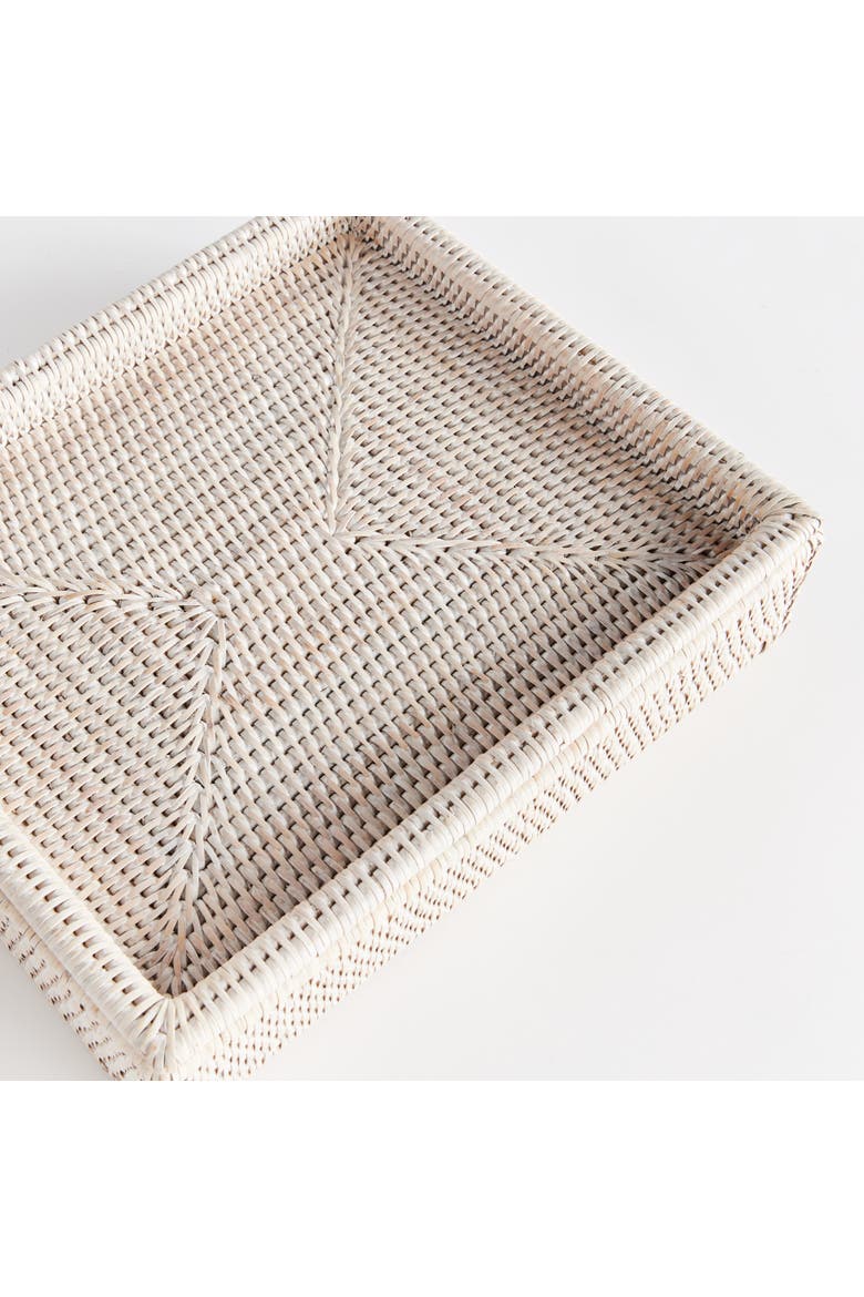 Burma Rattan Lidded Letter Storage Decorative Tray, Alternate, color, White