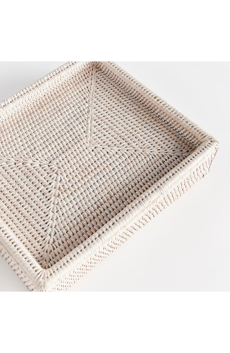 Napa Home & Garden Burma Rattan Lidded Letter Storage Decorative Tray, Alternate, color, White