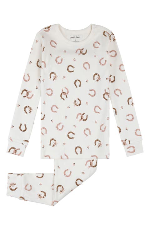 Kids' Print Fitted Stretch Cotton Two-Piece Pajamas