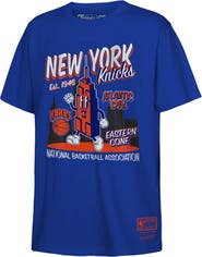 Mitchell & Ness Youth Mitchell & Ness Blue New York Knicks Retro Mascot Script T-Shirt