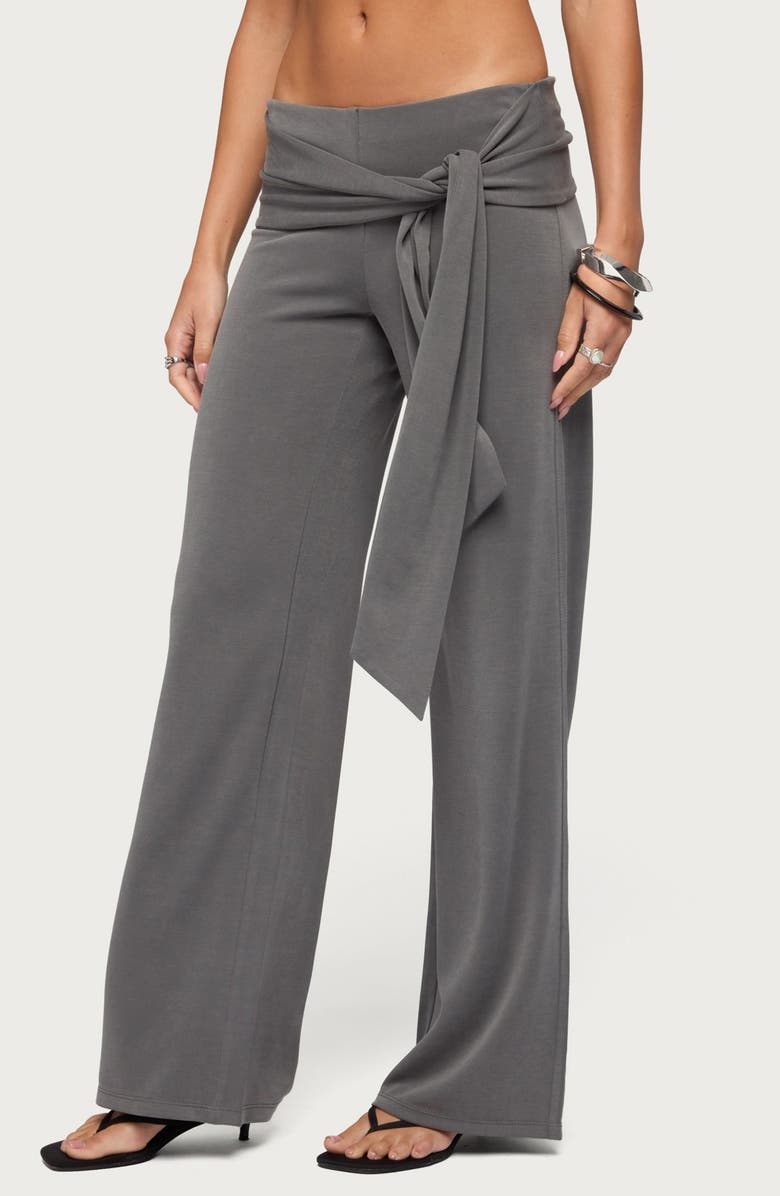 EDIKTED Xyla Waist Tie Straight Leg Pants, Alternate, color,
