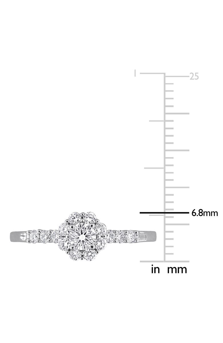 Created Forever Sterling Silver Lab Grown Diamond Halo Ring, Alternate, color, Silver