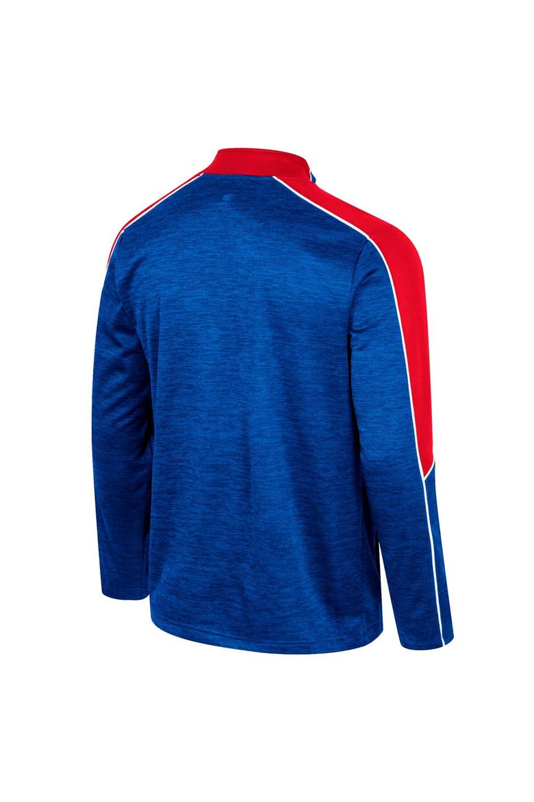 Men's Colosseum Royal Kansas Jayhawks Marled Half-Zip Jacket, Alternate, color, Royal