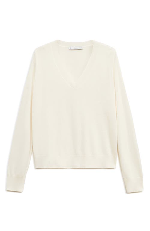 Mango V-neck Sweater In Neutral