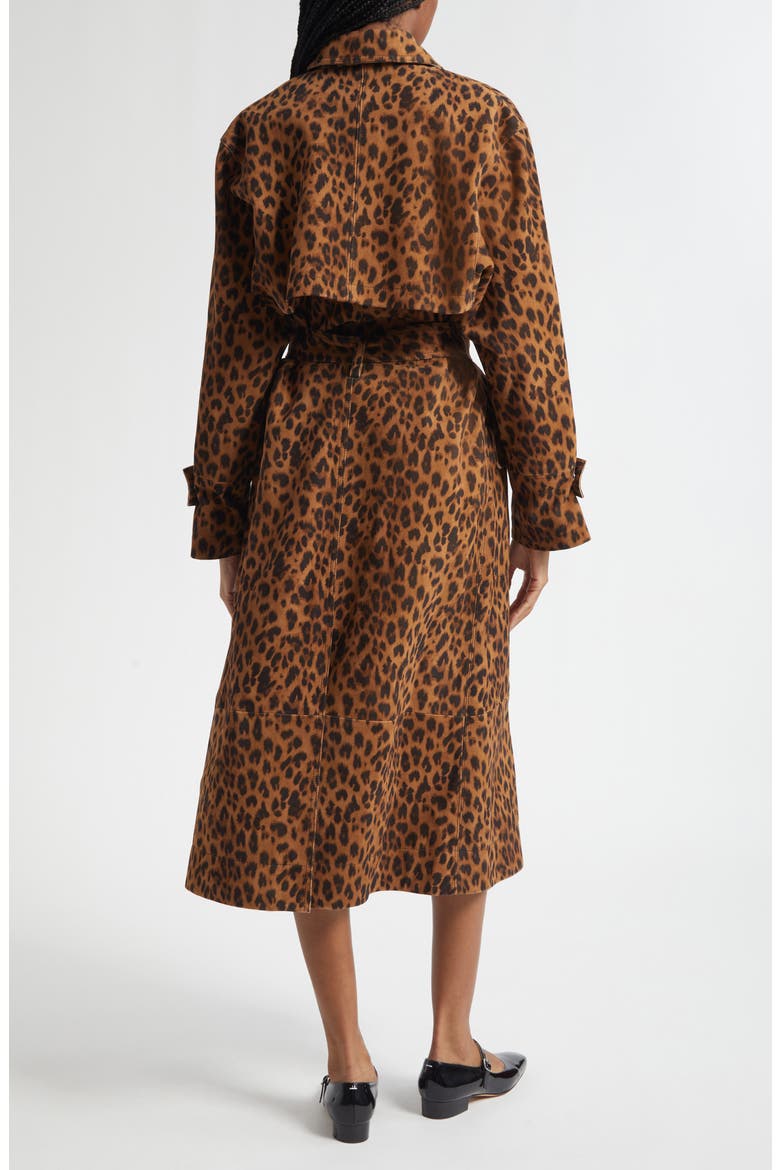 Leopard Print Trench Coat, Alternate, color, LEOPARD