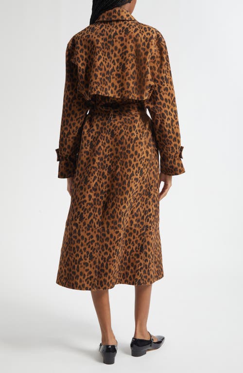3.1 Phillip Lim Leopard Print Trench Coat In Brown
