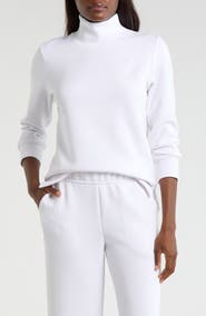 MPG Dreamweave Recycled Polyester Blend Mock Neck Sweatshirt