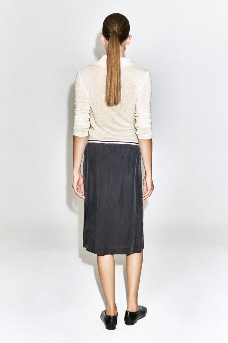 Contrast-Panel Pencil Skirt, Alternate, color, BLACK