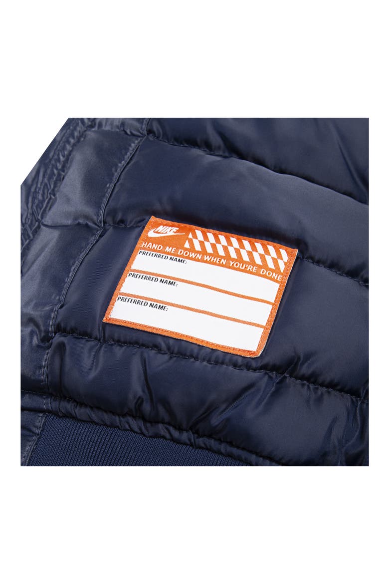 Kids' Puffer Baseball Jacket, Alternate, color, MIDNIGHT NAVY