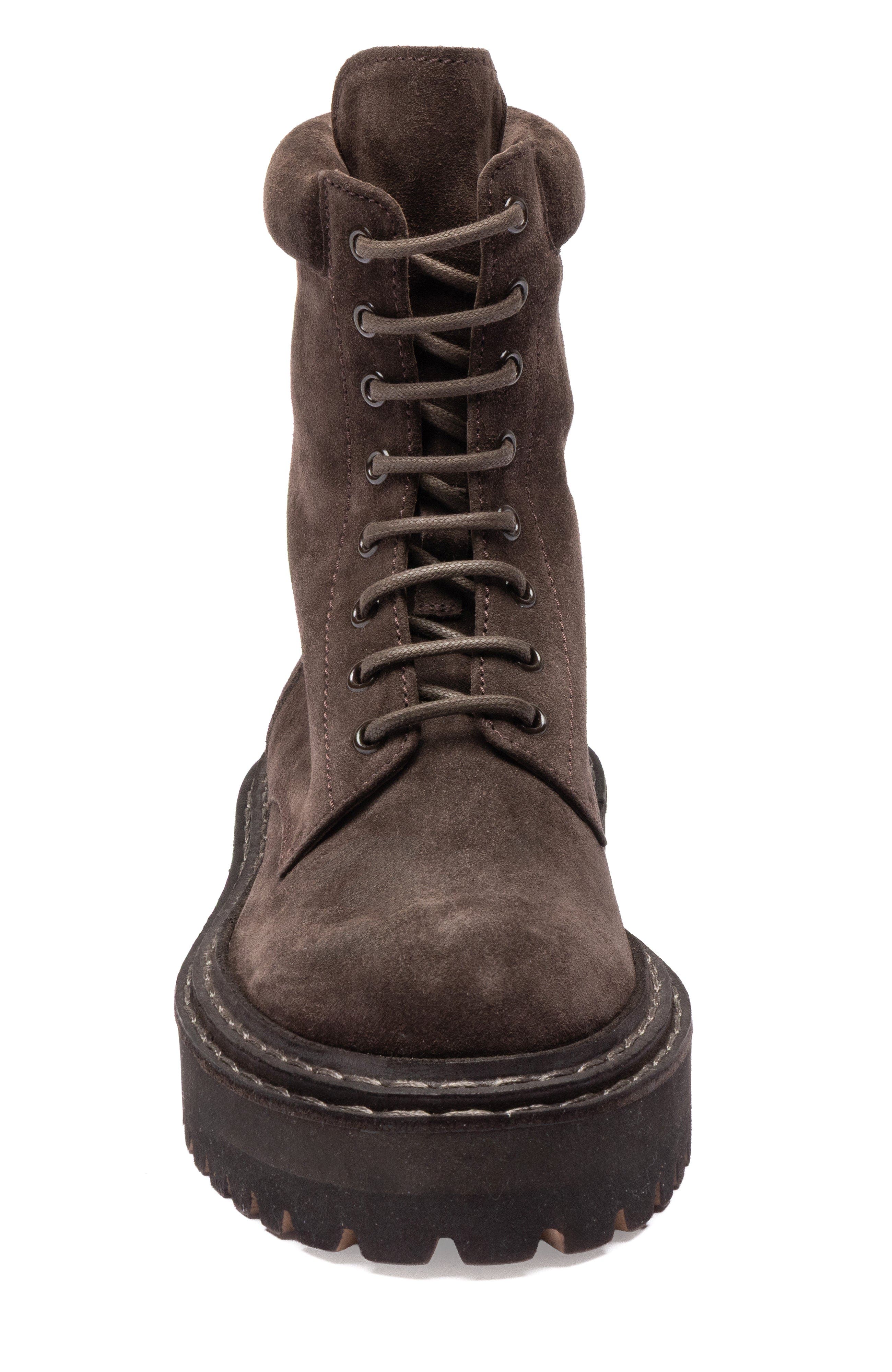 Officine Creative Blossom 006 Suede Block-Heel Bootie, Alternate, color, Dark Brown