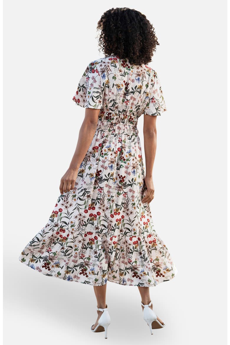 Botanical Print Midi Dress, Alternate, color, Ivory