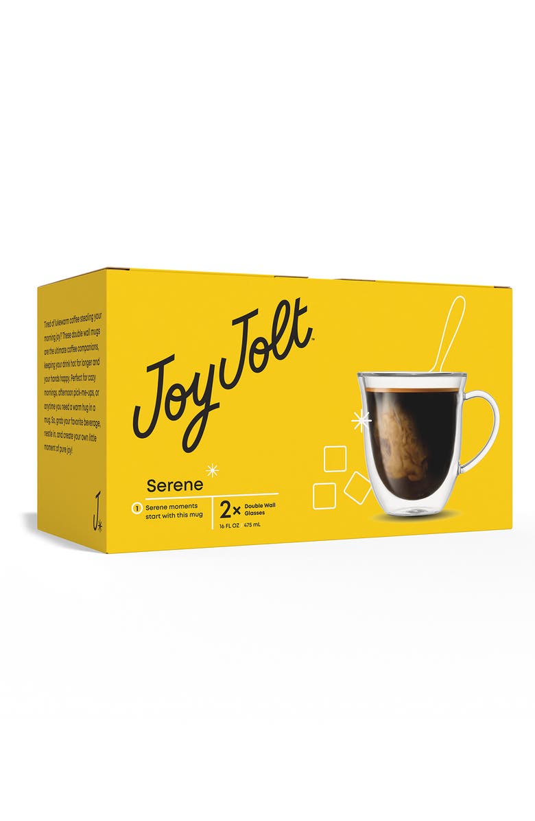 JoyJolt Serene Double Wall Insulated Mug - Set of 2, Alternate, color, Clear