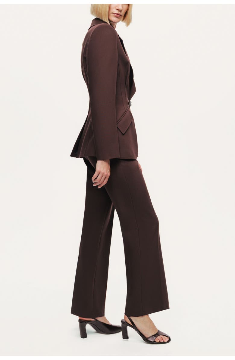 Nocturne Belted Tailored Blazer, Alternate, color, Dark Brown