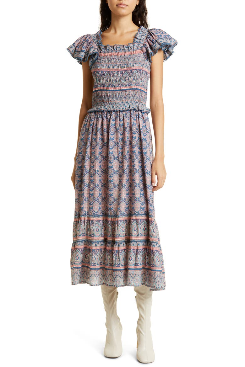 Parker Mixed Paisley Cotton Dress, Main, color, LILAC
