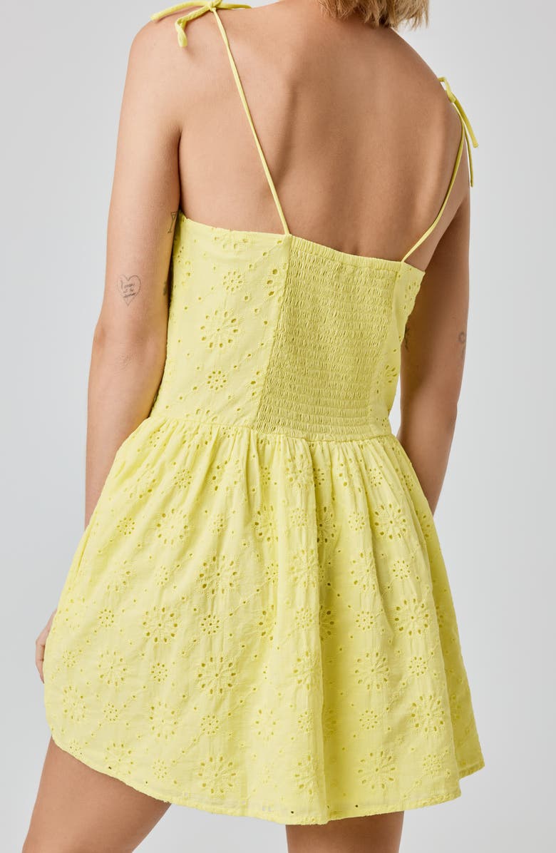 Florence by Mills Eyelet Cotton Mini Sundress, Alternate, color, Yellow Iris