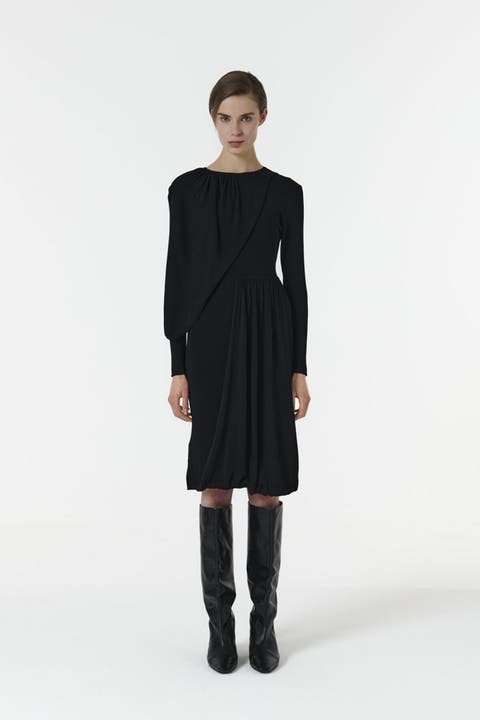 Knitted Dress with Scarf Detail