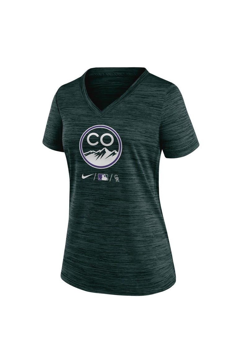 Women's Nike Green Colorado Rockies Authentic Collection City Connect Velocity Performance V-Neck T-Shirt, Alternate, color, Green