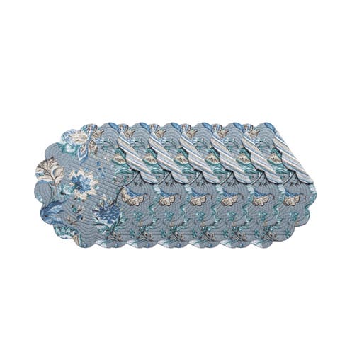 Morrison Round Quilted Placemats Set of 6, 17"