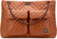 BADGLEY MISCHKA Diana Quilted Vegan Leather Weekender Duffel Bag