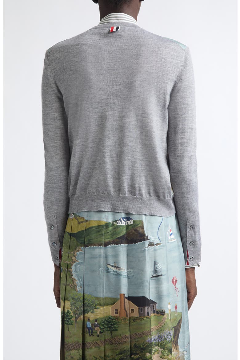 Nantucket Scenic Jersey Stitch Cardigan, Alternate, color, LIGHT GREY