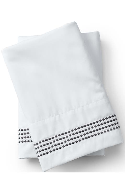 Supima Cotton No Iron Sateen Embroidered Pillowcases - 400 thread count