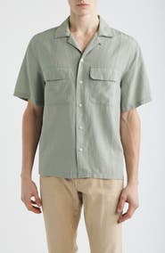Madewell Short Sleeve Lyocell & Linen Button-Up Shirt