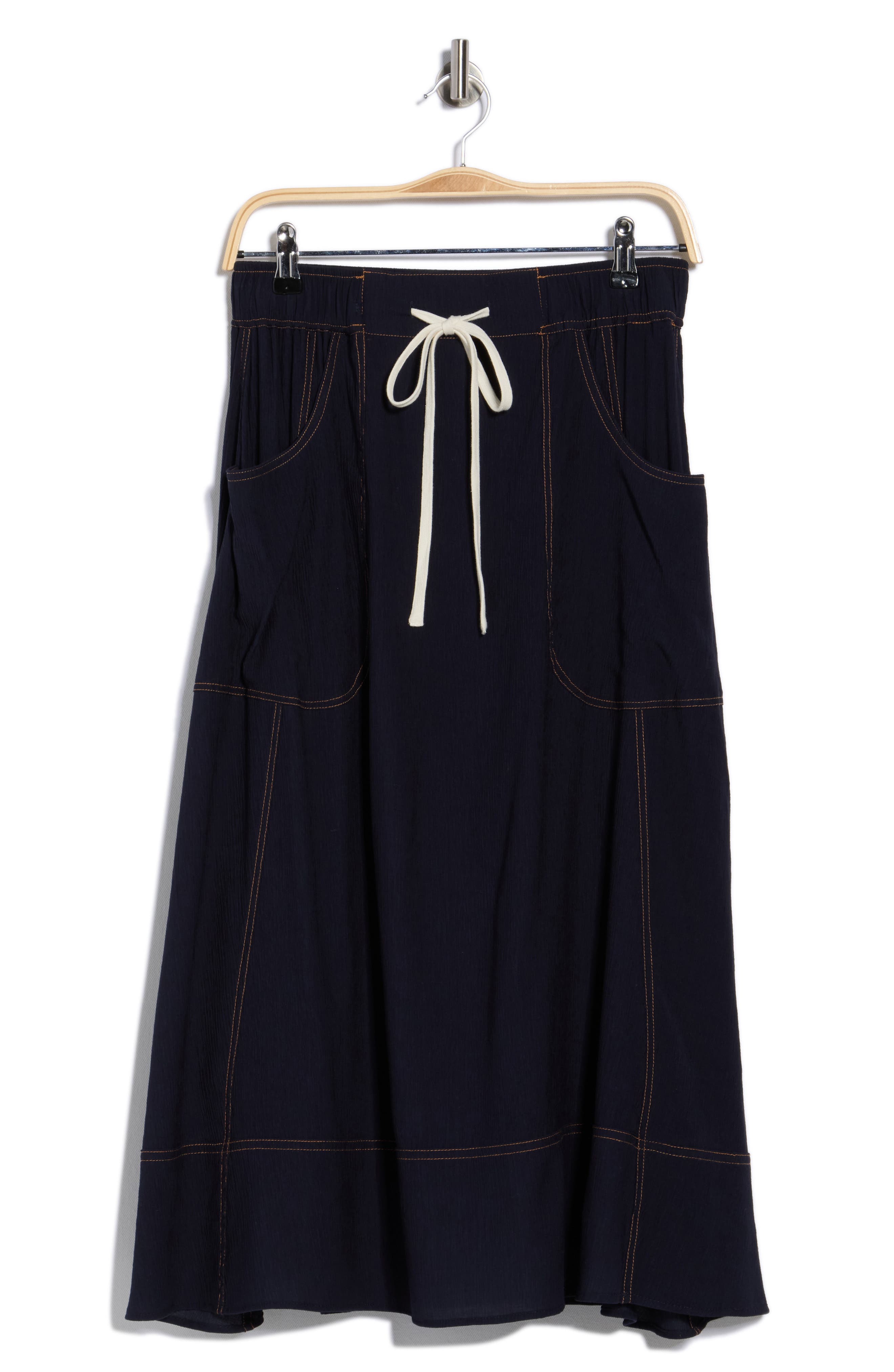 Adrianna Papell Topstitched A-Line Skirt