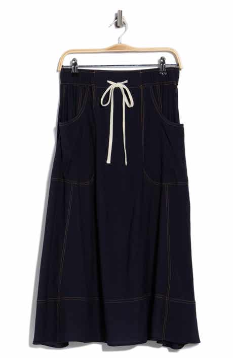 Adrianna Papell Topstitched A-Line Skirt