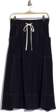 Adrianna Papell Topstitched A-Line Skirt