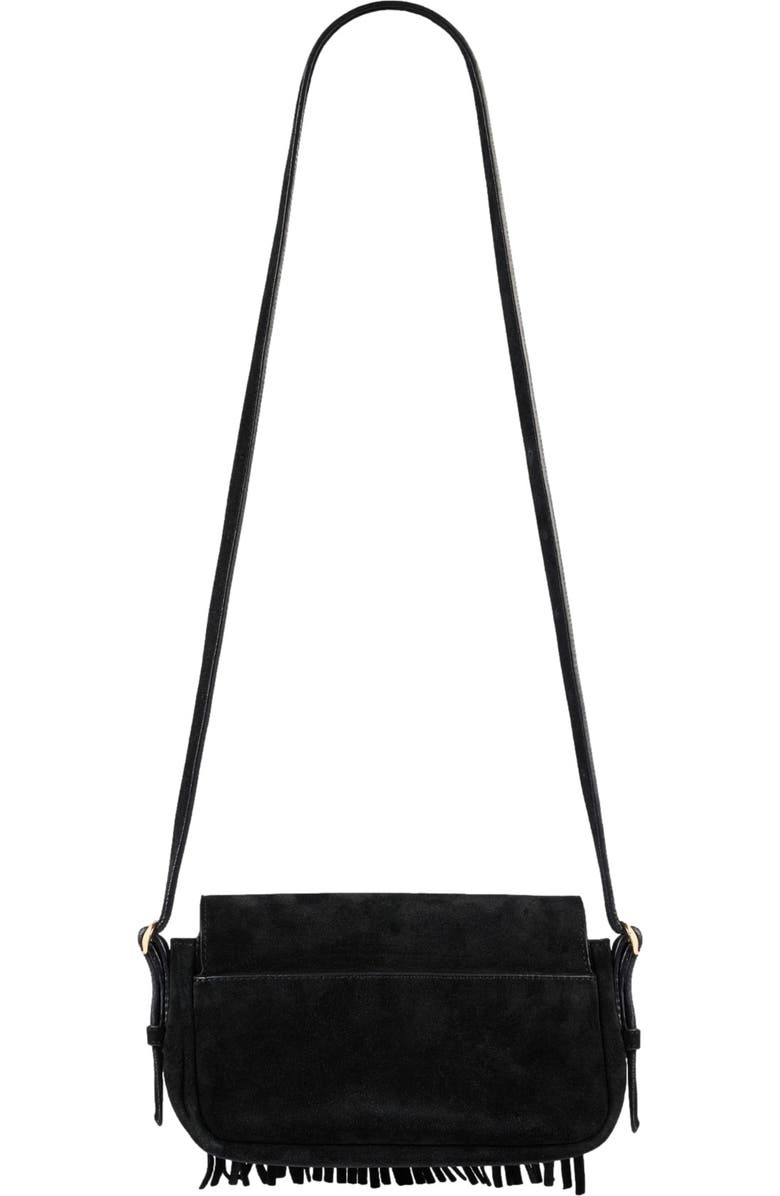 SANDRO Mini Mambo suede bag, Alternate, color, Black