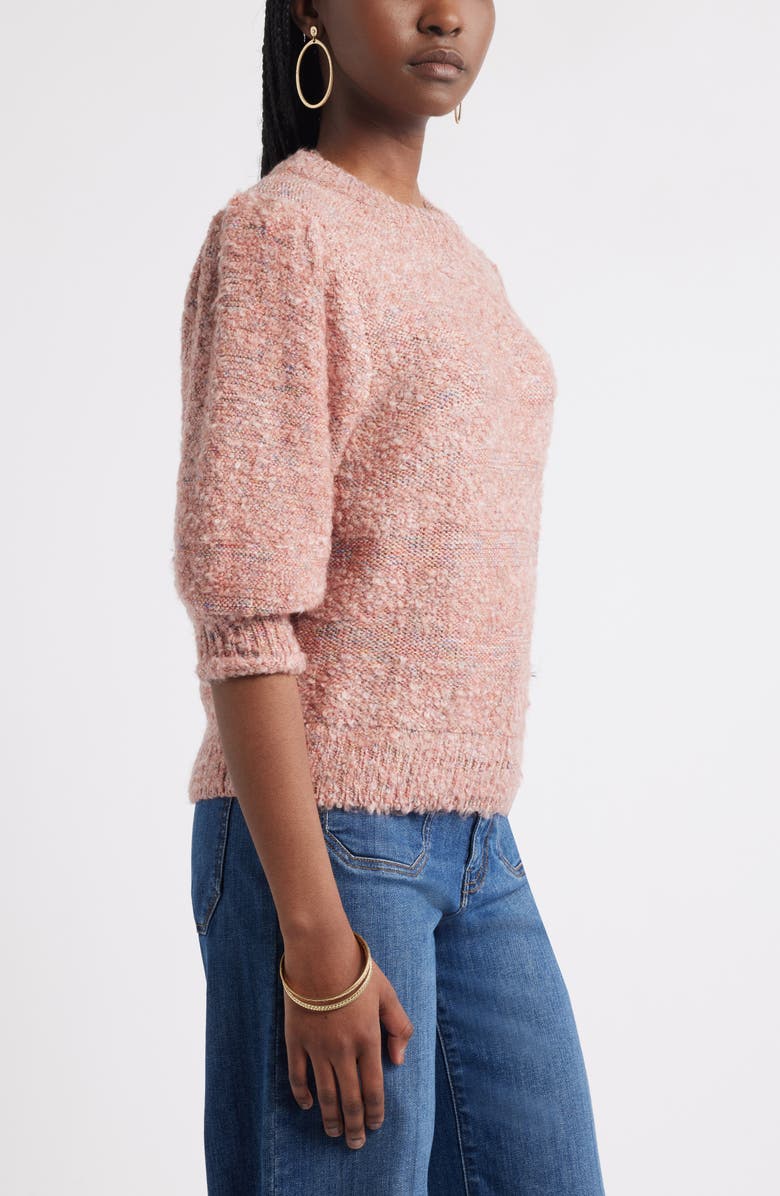 Treasure & Bond Elbow Sleeve Marled Sweater, Alternate, color, Pink Beauty Combo