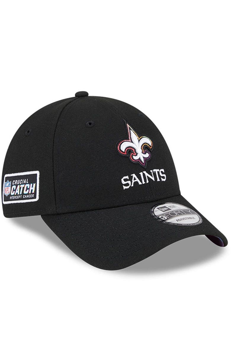 New Era Men's New Era  Black New Orleans Saints 2023 NFL Crucial Catch 9FORTY Adjustable Hat, Main, color, 