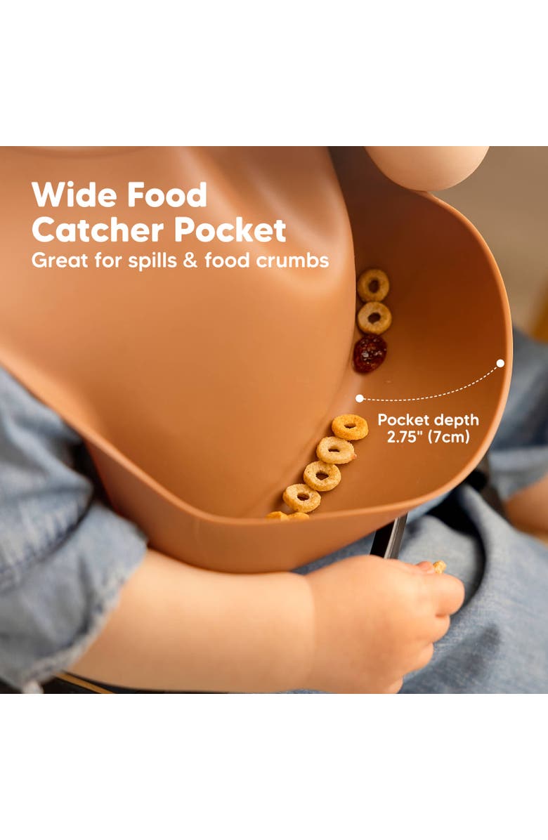 KeaBabies Prep Silicone Bibs, Alternate, color, Terracotta