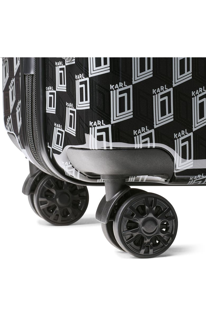 KARL LAGERFELD Bon Voyage Upright Suitcase, Alternate, color, Black/Grey