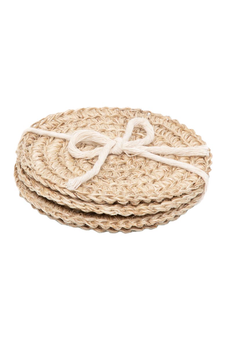 Fique Spiral Coasters Set of 4, Main, color, Natural