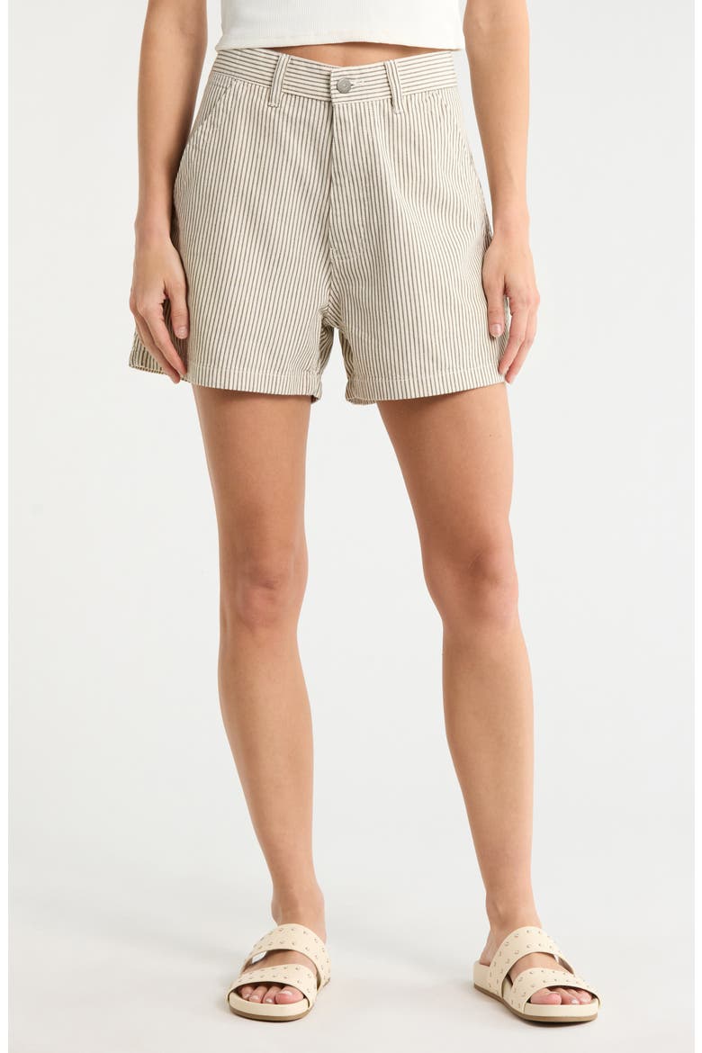 Stripe Denim Carpenter Shorts, Main, color, RAILROAD GREY