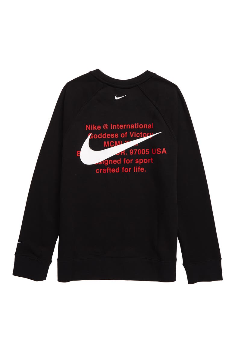 Sportswear Swoosh Crewneck Shirt, Alternate, color, BLACK/ WHITE