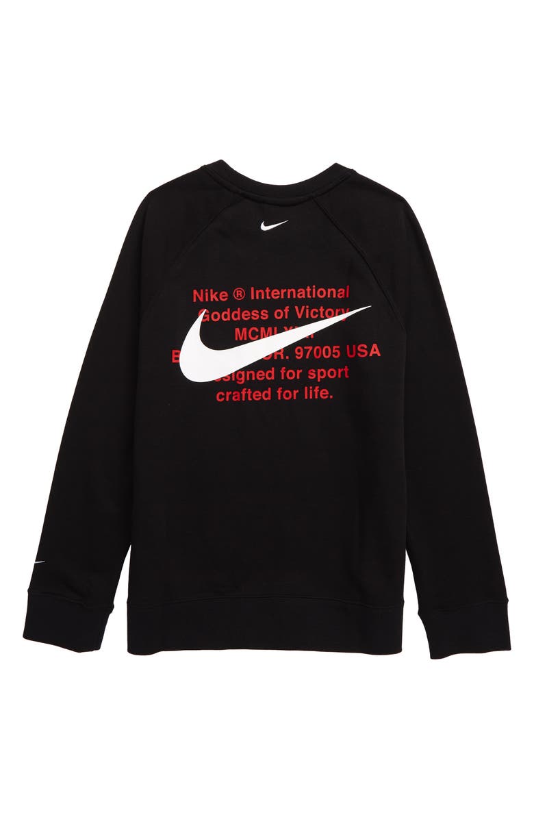 Nike Sportswear Swoosh Crewneck Shirt, Alternate, color, Black/ White