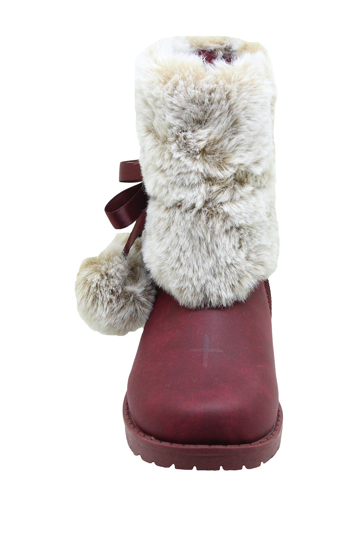 Nicole Miller Faux Fur Trimmed Pompom Boot, Alternate, color, 