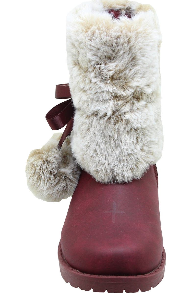 Nicole Miller Faux Fur Trimmed Pompom Boot, Alternate, color,
